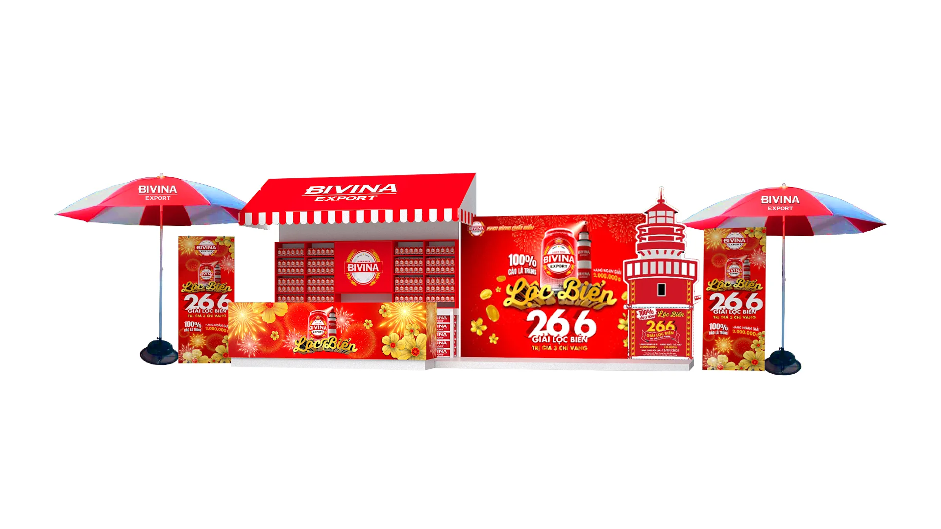 Bivina Lộc Biển – 3D POSM rendering và trade marketing setup