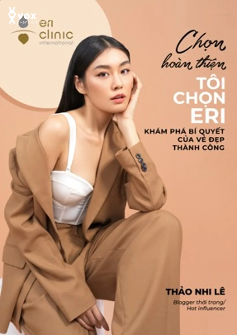 Eri Clinic – key visual design với celebrity và tone màu cao cấp nữ tính
